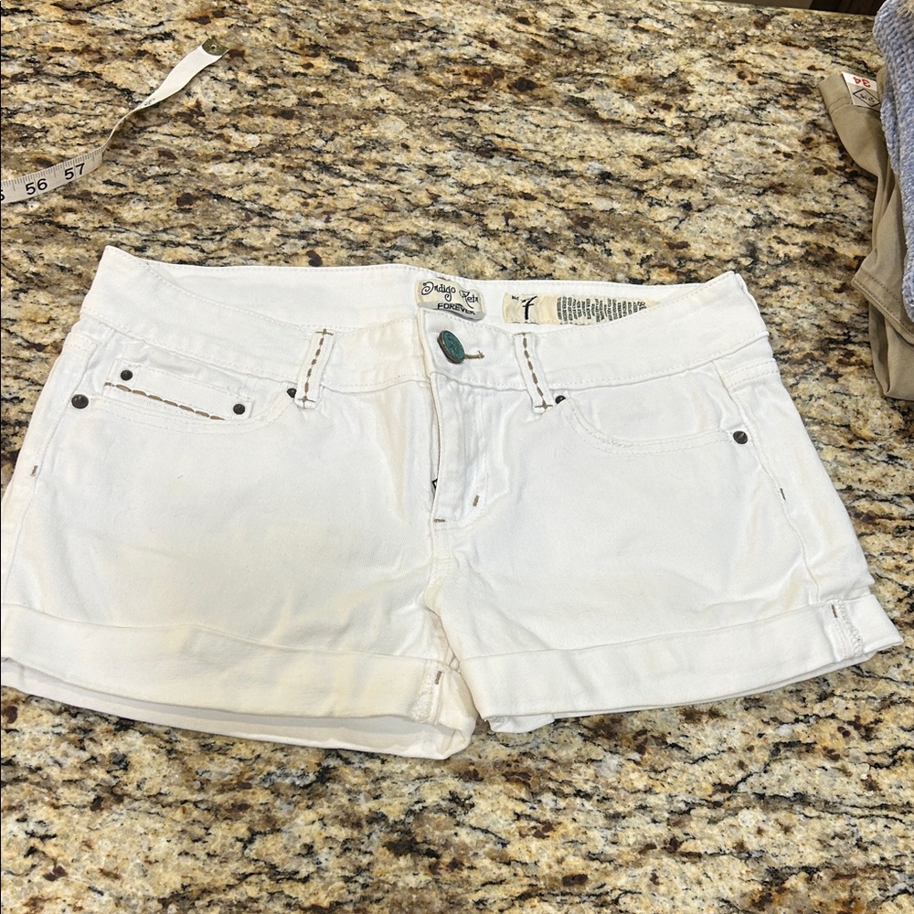 Indigo Rein White Jean Shorts